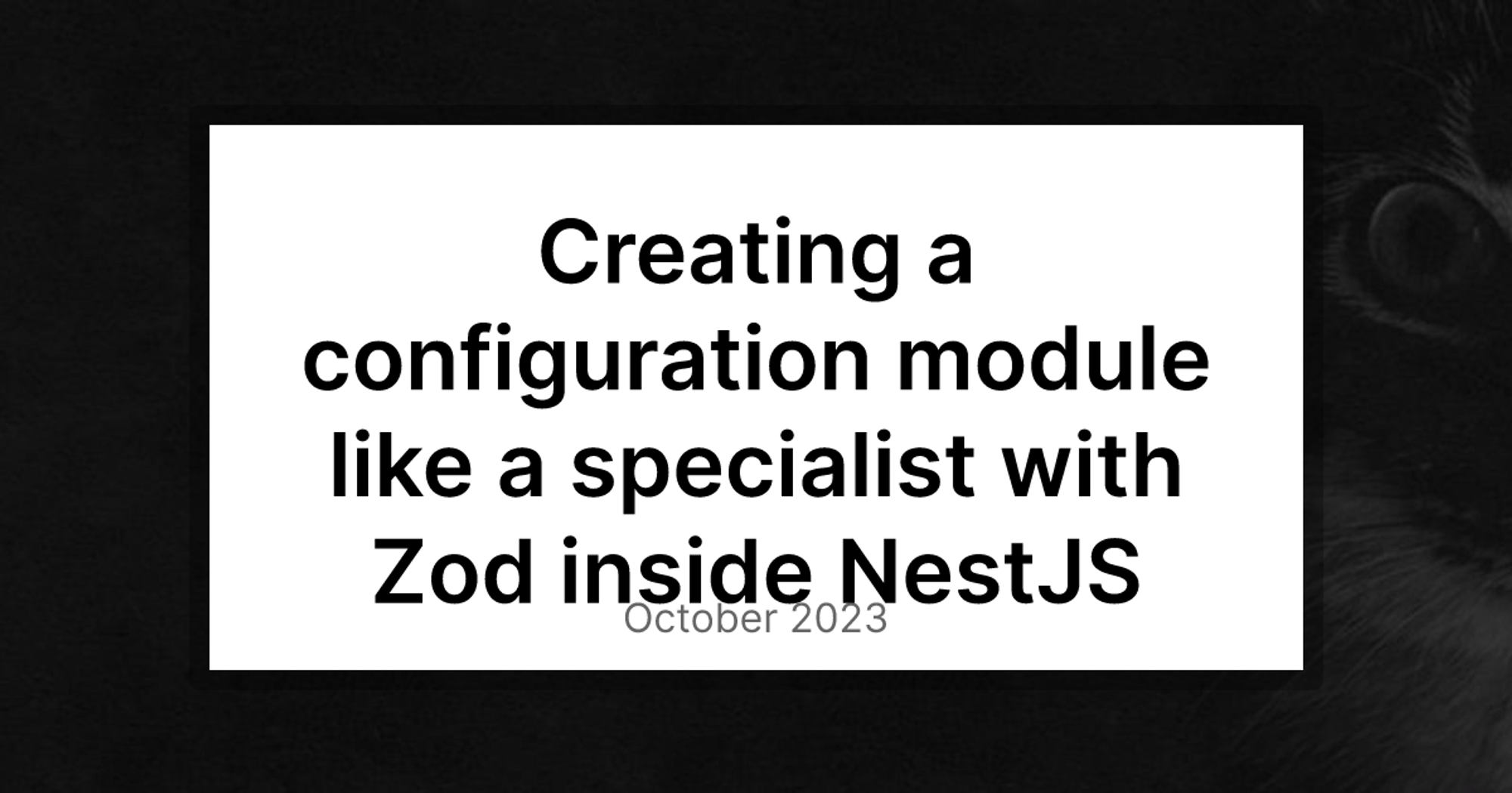 Creating a configuration module like a specialist with Zod inside NestJS